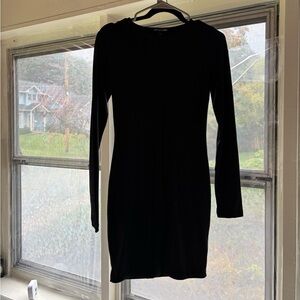 PrettyLittleThing Classic Black Long Sleeve Dress